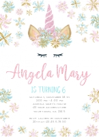 Winter Unicorn-Invitation design preview